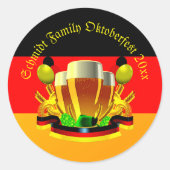 変更文字年10月20xxビールグラス ラウンドシール (正面)