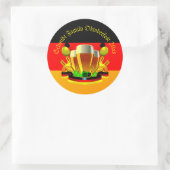 変更文字年10月20xxビールグラス ラウンドシール (バッグ)