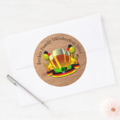 変更文字年10月20xxビールグラス ラウンドシール (封筒)