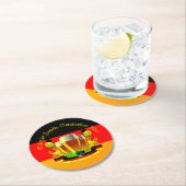 変更文字年10月20xxビールグラス ラウンドペーパーコースター (インサイチュ)