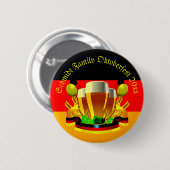 変更文字年10月20xxビールグラス 缶バッジ (正面&裏面)