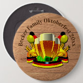 変更文字年10月20xxビールグラス 缶バッジ (正面&裏面)