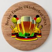 変更文字年10月20xxビールグラス 缶バッジ (正面)