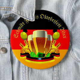 変更文字年10月20xxビールグラスBu 缶バッジ