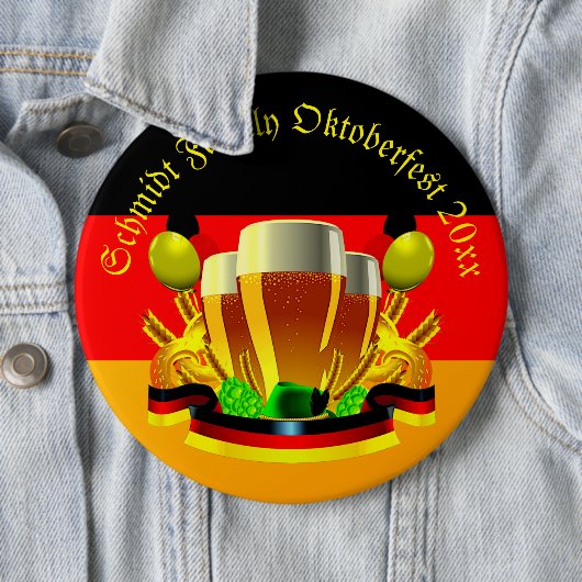 変更文字年10月20xxビールグラスBu 缶バッジ (インサイチュ)