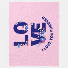 変更文字永遠に白い星ピンク フリースブランケット