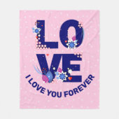 変更文字永遠に白い星ピンク フリースブランケット (正面)