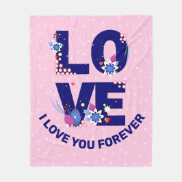 変更文字永遠に白い星ピンク フリースブランケット