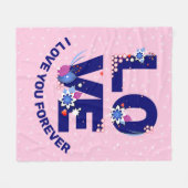 変更文字永遠に白い星ピンク フリースブランケット (正面(横))