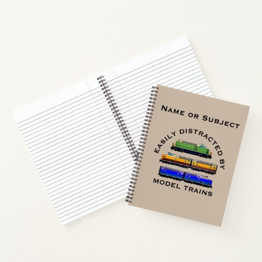 変更文字簡単に配車された鉄道模型ディーゼル ノートブック (内部)