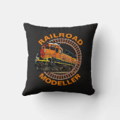 変更文字鉄道モデラーオレンジ色ディーゼル列車 クッション (裏面)