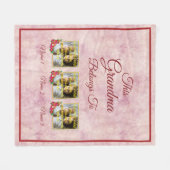 変更文字3枚の写真を追加この祖母は属している フリースブランケット (正面(横))