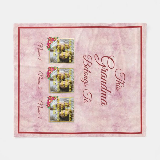 変更文字3枚の写真を追加この祖母は属している フリースブランケット (正面(横))