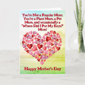 変更文字、あなたは通常の母ではない；植物ペット鍵 カード (正面)