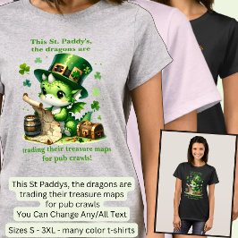変更文字、トレーディングマップSt patricksドラゴン Tシャツ