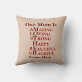 変更文字、私たちの母は母語、名前を追加 クッション (裏面)