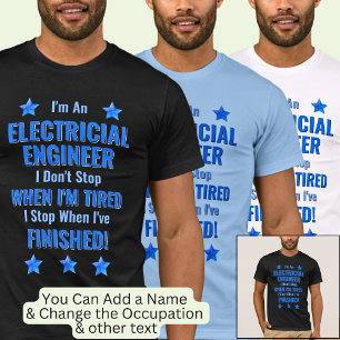 変更文字、私は電気技師ではないストップ Tシャツ