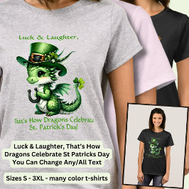 変更文字、運&笑いSt patricksドラゴン Tシャツ