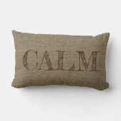 変更文字- CALM – ベージュライトブラウン文字 ランバークッション (裏面)