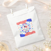 変更文字USAフラグ独立日7月4日 フェイバーバッグ (クリップ留めされた状態)