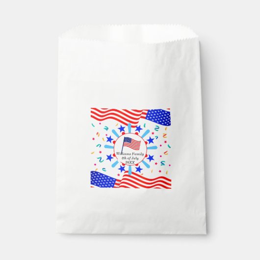 変更文字USAフラグ独立日7月4日 フェイバーバッグ (正面)
