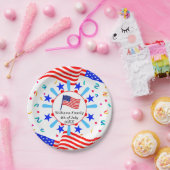 変更文字USAフラグ独立日7月4日 ペーパープレート (パーティー)