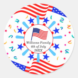 変更文字USAフラグ独立日7月4日 ラウンドシール