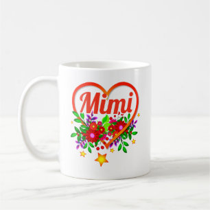 変更祖母の名前 – Mimi -ハートと花 コーヒーマグカップ