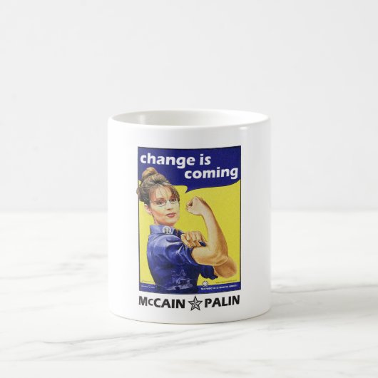 "変更"はMccain/Palinの共和党を来ています コーヒーマグカップ (中央)