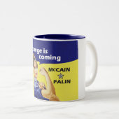 "変更"はMcCain/Palinの共和党を来ています ツートーンマグカップ (正面右)
