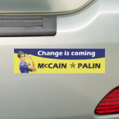 "変更"はMcCain/Palinの共和党を来ています バンパーステッカー (車上)