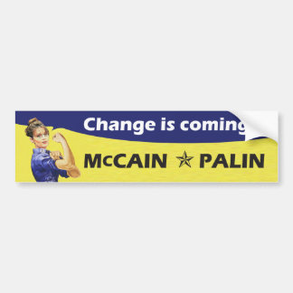 "変更"はMcCain/Palinの共和党を来ています バンパーステッカー