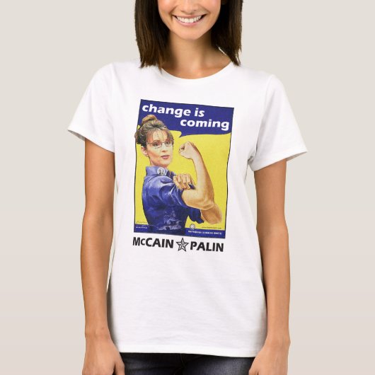 "変更"はMccain/Palinの共和党を来ています Tシャツ (正面)
