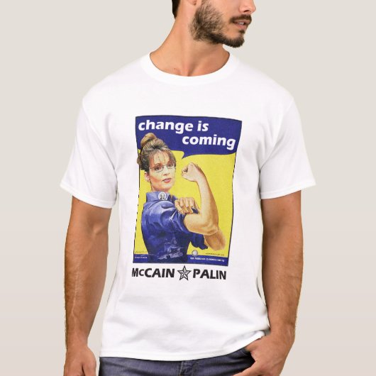 "変更"はMcCain/Palinの共和党を来ています Tシャツ (正面)