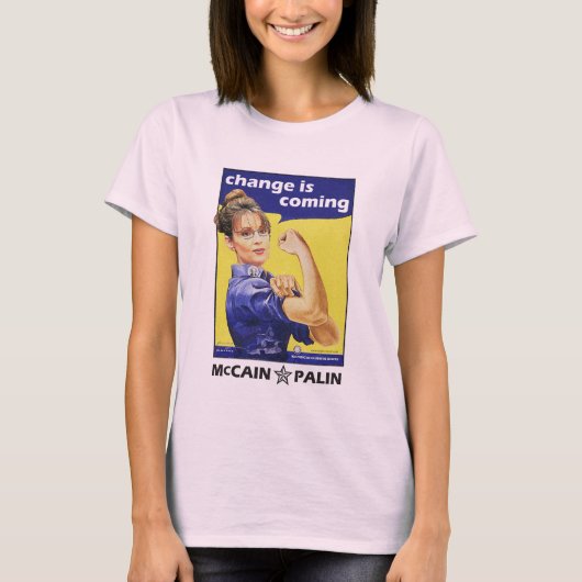 "変更"はMccain/Palinの共和党を来ています Tシャツ (正面)