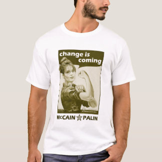 "変更"はMccain/Palinの共和党員を来ています Tシャツ