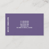 変更、テーラー、テーラー、シームストレス 名刺 (裏面)