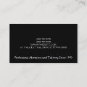 変更、仕立て、シームストレスの調整 名刺 (裏面)