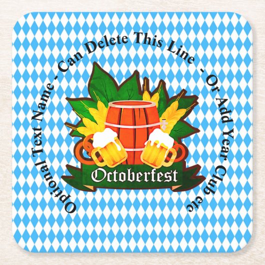 変更/削除文字追加その他の詳細Octoberfest スクエアペーパーコースター (正面)