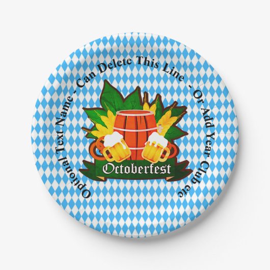 変更/削除文字追加その他の詳細Octoberfest ペーパープレート (正面)