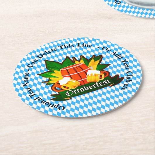 変更/削除文字追加その他の詳細Octoberfest ラウンドペーパーコースター (アングル)