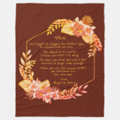 [変更]文字[名前を追加] [Boho Flower Frame Hug Hug]  フリースブランケット (正面)