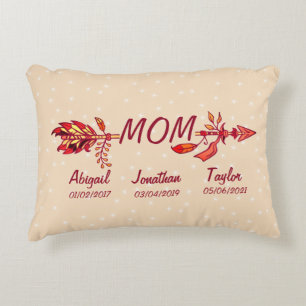 変更Add Children Names Date Mom Boho Arrow アクセントクッション