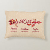 変更Add Children Names Date Mom Boho Arrow アクセントクッション (裏面)