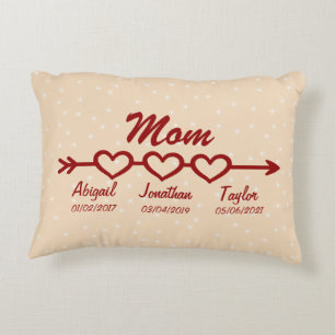 変更Add Children Names Date Mom Boho Arrow アクセントクッション
