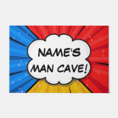 変更ALL文字追加Nameマンケーブ漫画スタイル ドアマット (正面)