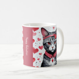 変装したかわいい猫 - ぴったりなバレンタインの楽しみ コーヒーマグカップ