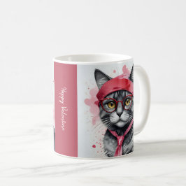 変装したかわいい猫 - ぴったりなバレンタインの楽しみ コーヒーマグカップ