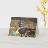 変装したイースターバニー カード (黄色い花)