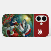 変装したクリスマスサメ – 沿岸の雰囲気 Case-Mate iPhoneケース (裏面 (横))